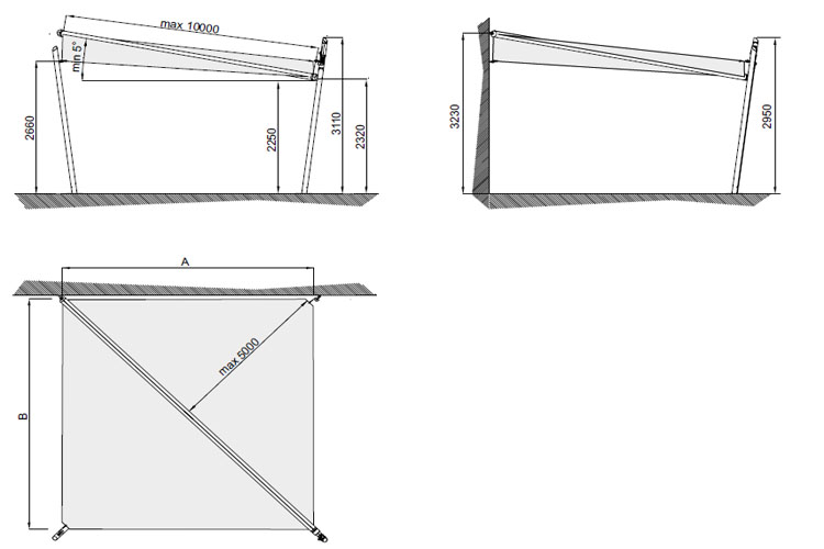 Voile d'ombrage rectangulaire Kheope - modèle K3